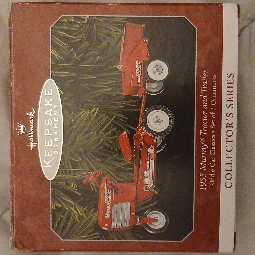 HALLMARK KEEPSAKE '98 "1955 Murray Tractor & Trailer" Christmas Ornament w/Box